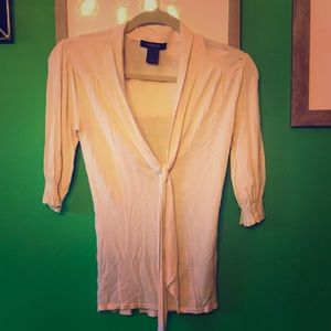 Arden B 3/4 length waist-cinch blouse